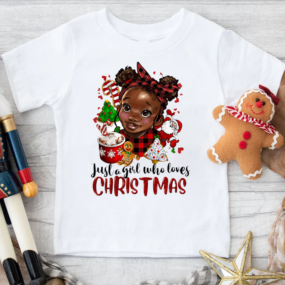 Just a Little Girl Who Loves Christmas DTF Transfer