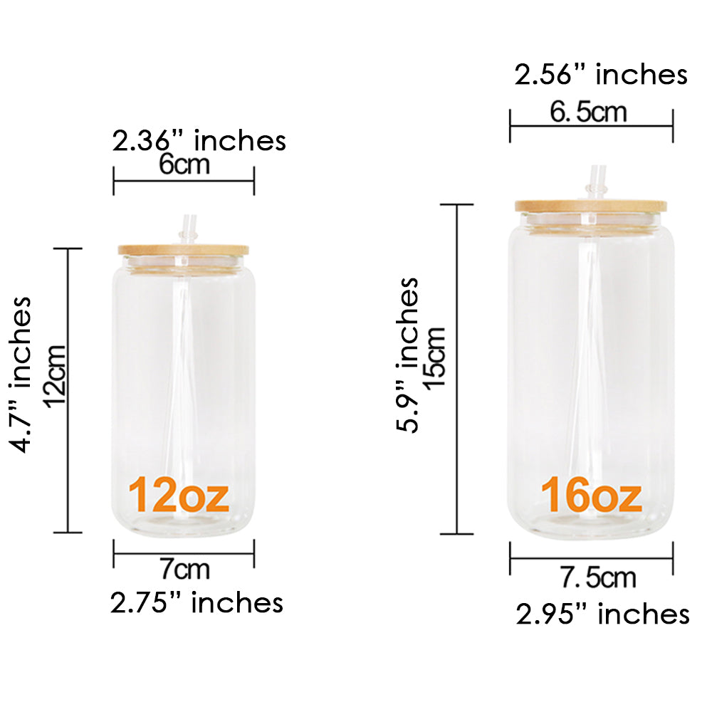 Libbey Jar Can Shaped Beer Can Glass With Bamboo Lid 16oz Clear