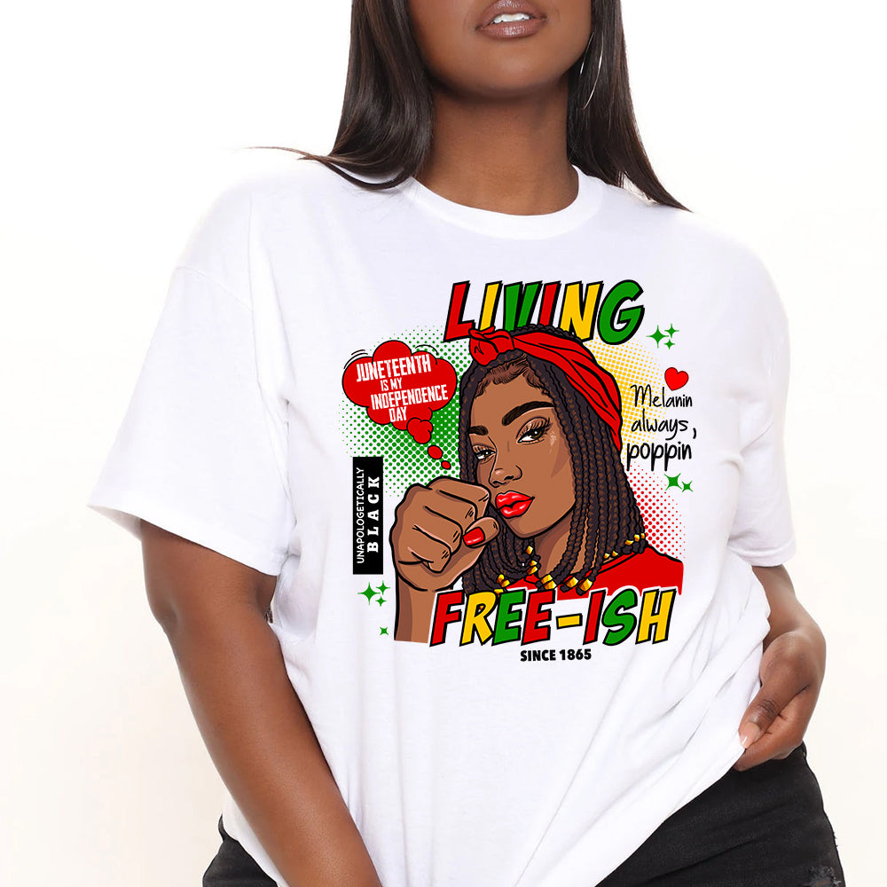 Living Freeish Girl DTF Transfer - braids