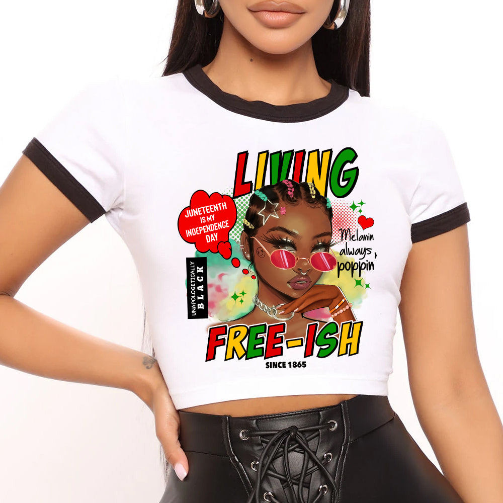 Living Freeish Girl DTF Transfer - cornrows