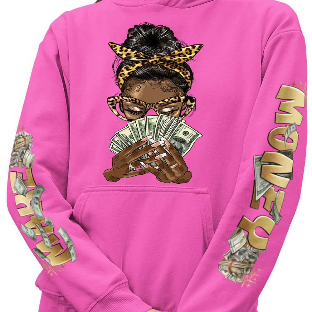 Make Money Afro Messy Bun DTF Transfer Kit