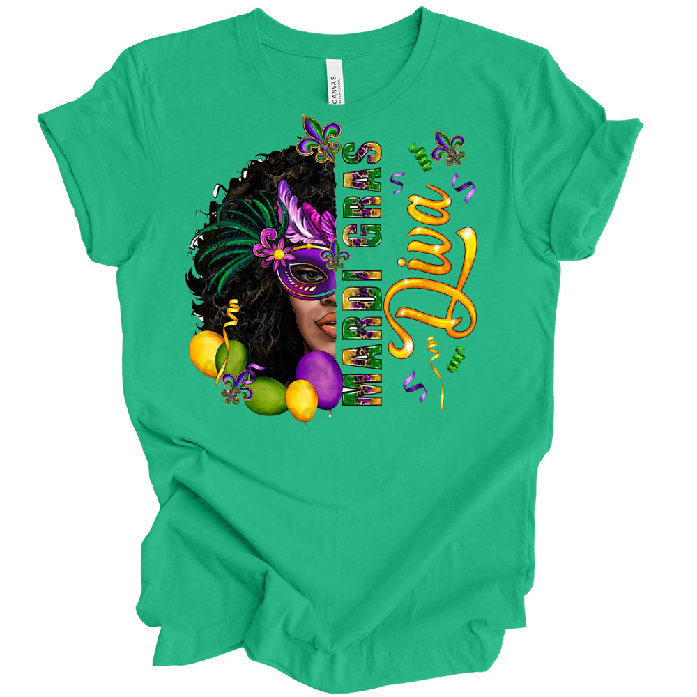 Mardi Gras Half Face Woman DTF Transfer