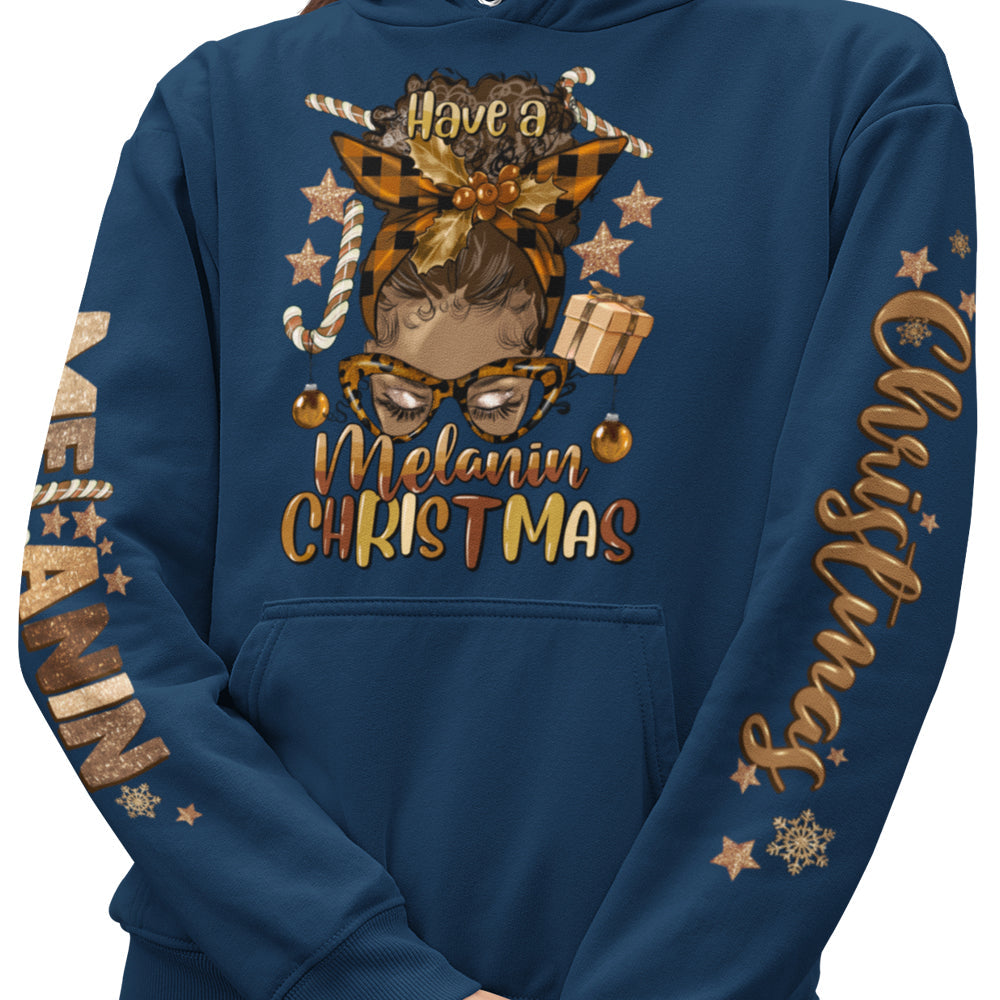 Melanin Xmas Messy Bun DTF Transfer Kit
