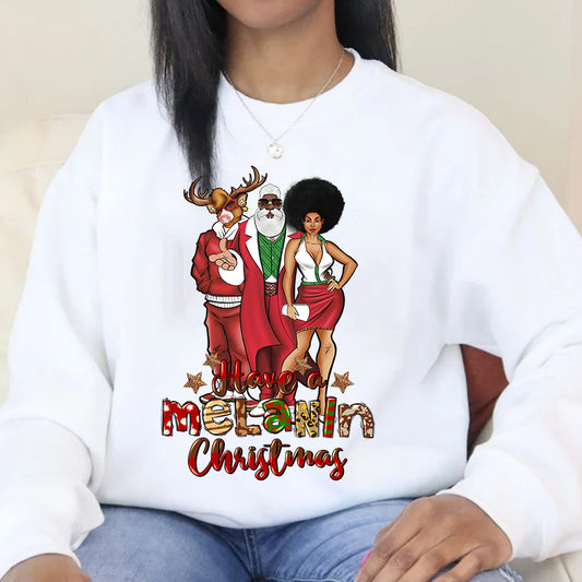 Melanin Christmas Rudolph DTF Transfer