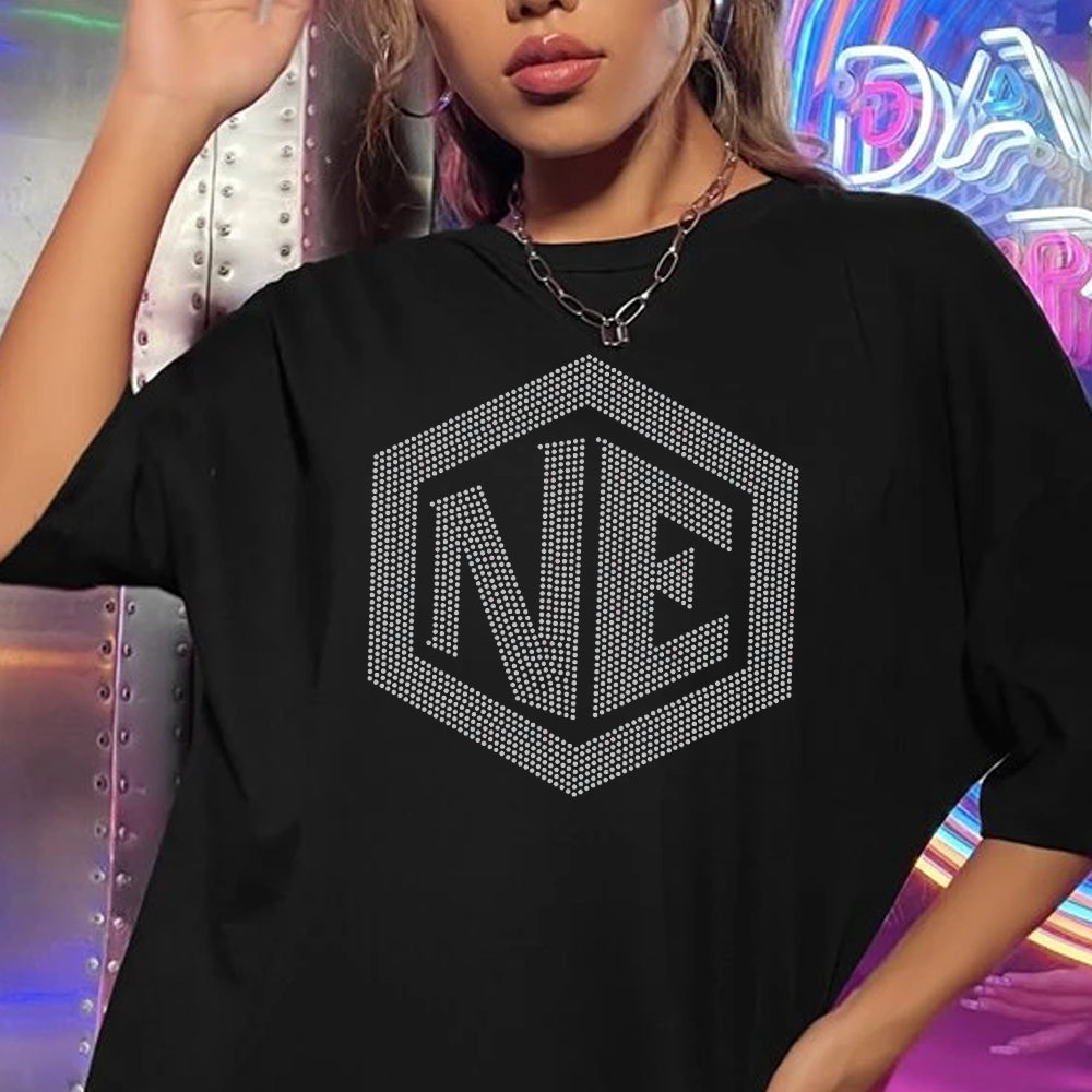 NE New Edition Rhinestone Transfer