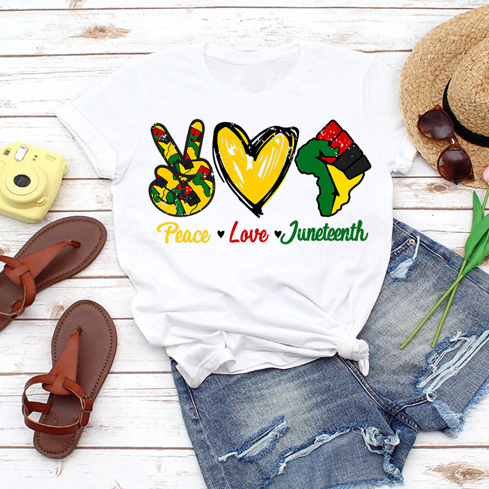 Peace Love Juneteenth DTF Transfer