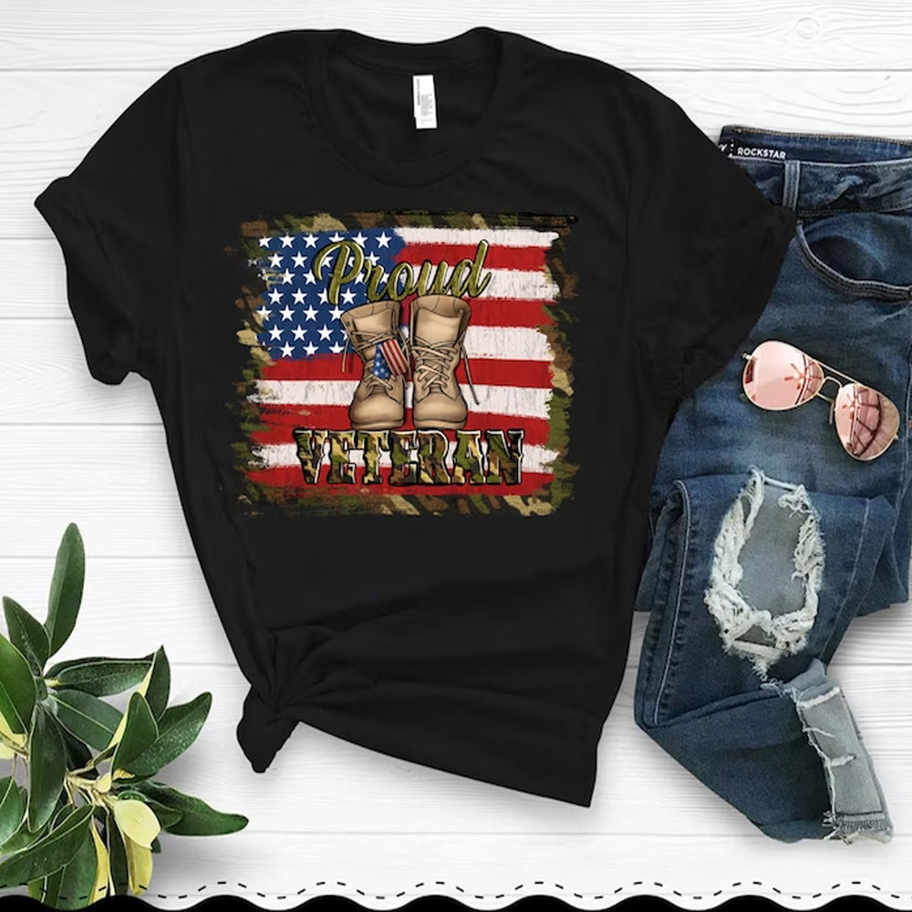 Proud Veteran Boots DTF Transfer
