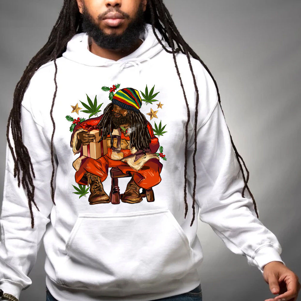 Smoking Santa Locs Weed DTF Transfer