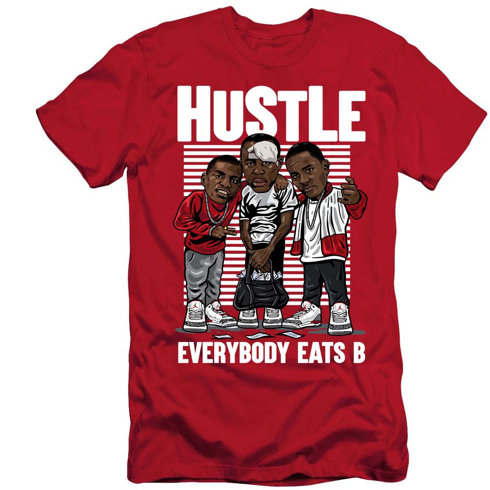 HUSTLE Everybody Eats B DTF Transfer - white