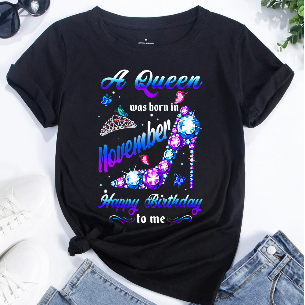 Queen Was Born in November Purple Shoes DTF Transfer