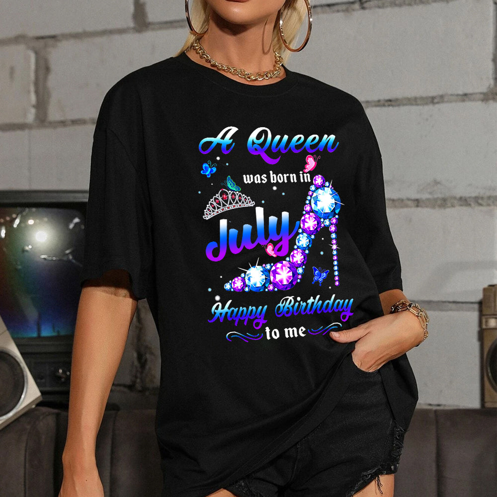 Queen Was Born in July Purple Shoes DTF Transfer