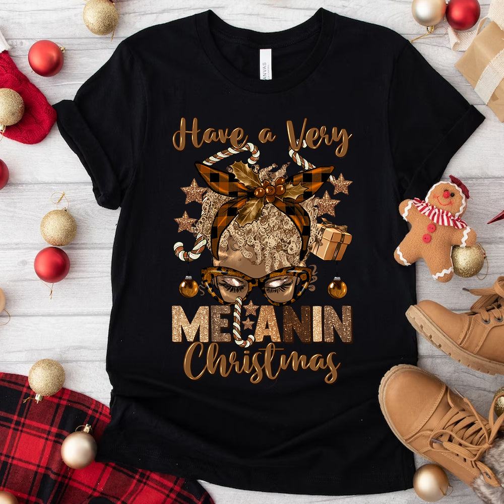 Very Melanin Christmas Curly Blonde DTF Transfer