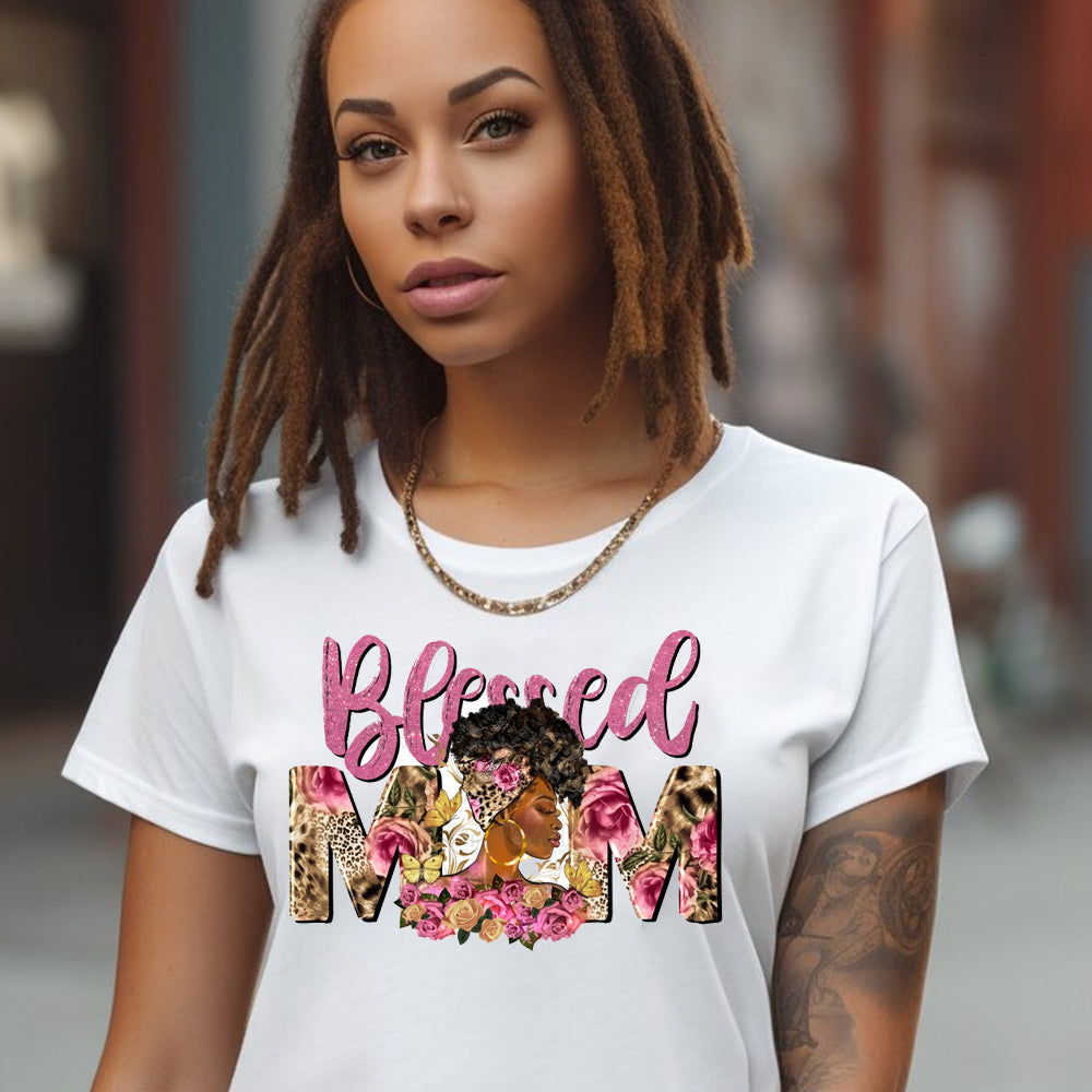 Blessed Mom Flowers DTF Transfer