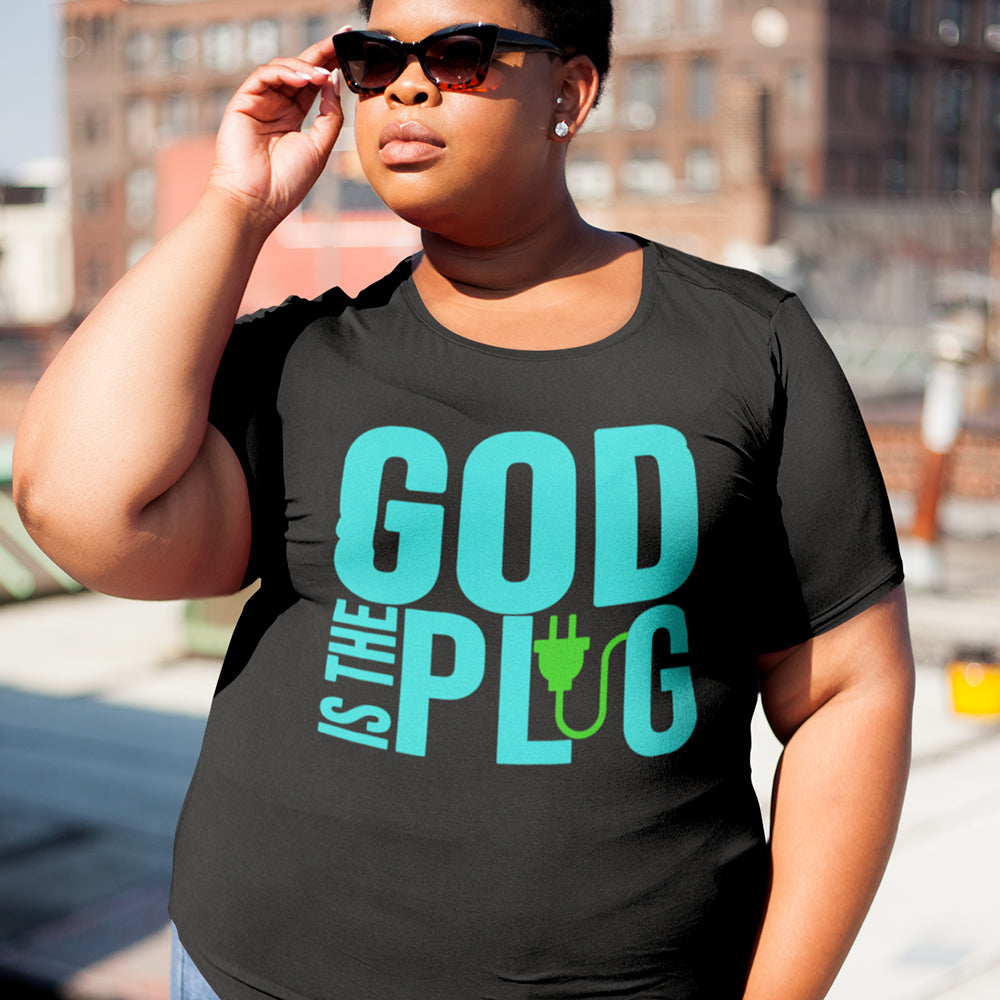 God Is the Plug DTF Transfer - blue