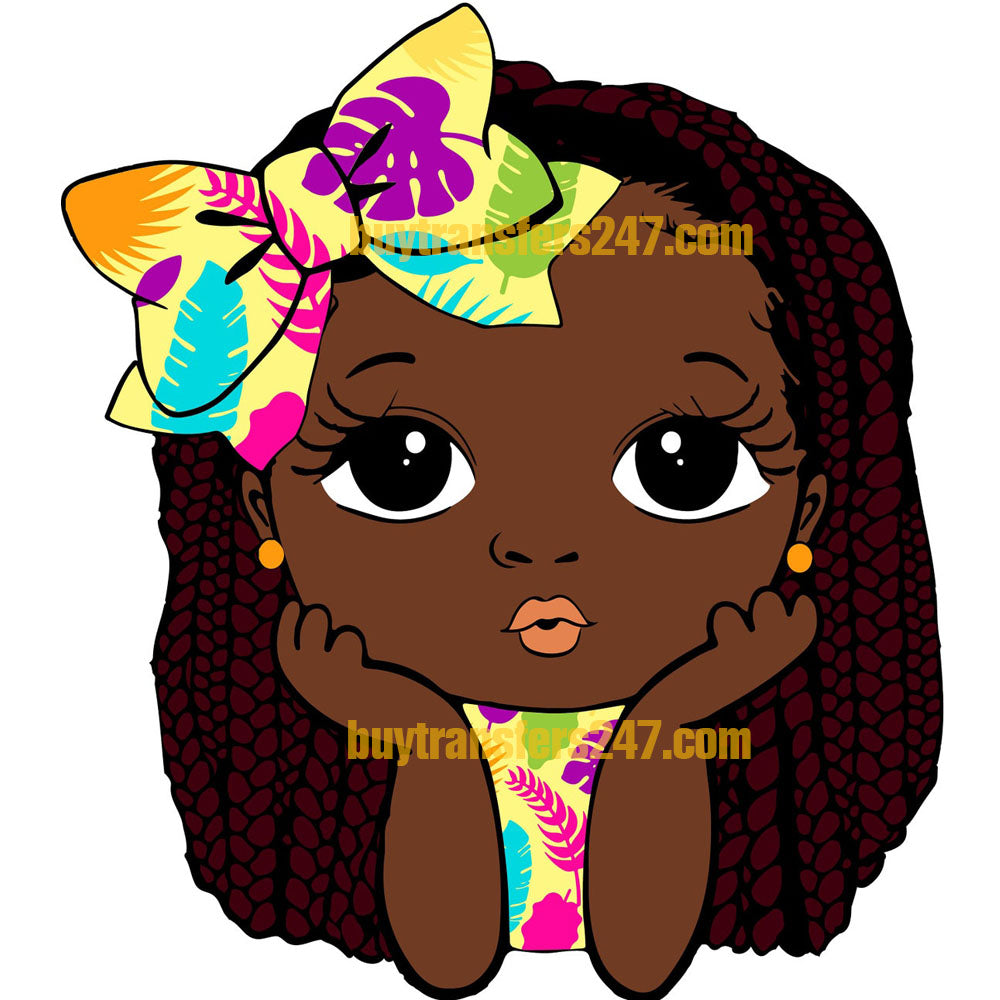 Little Princess with Braids DTF Transfer