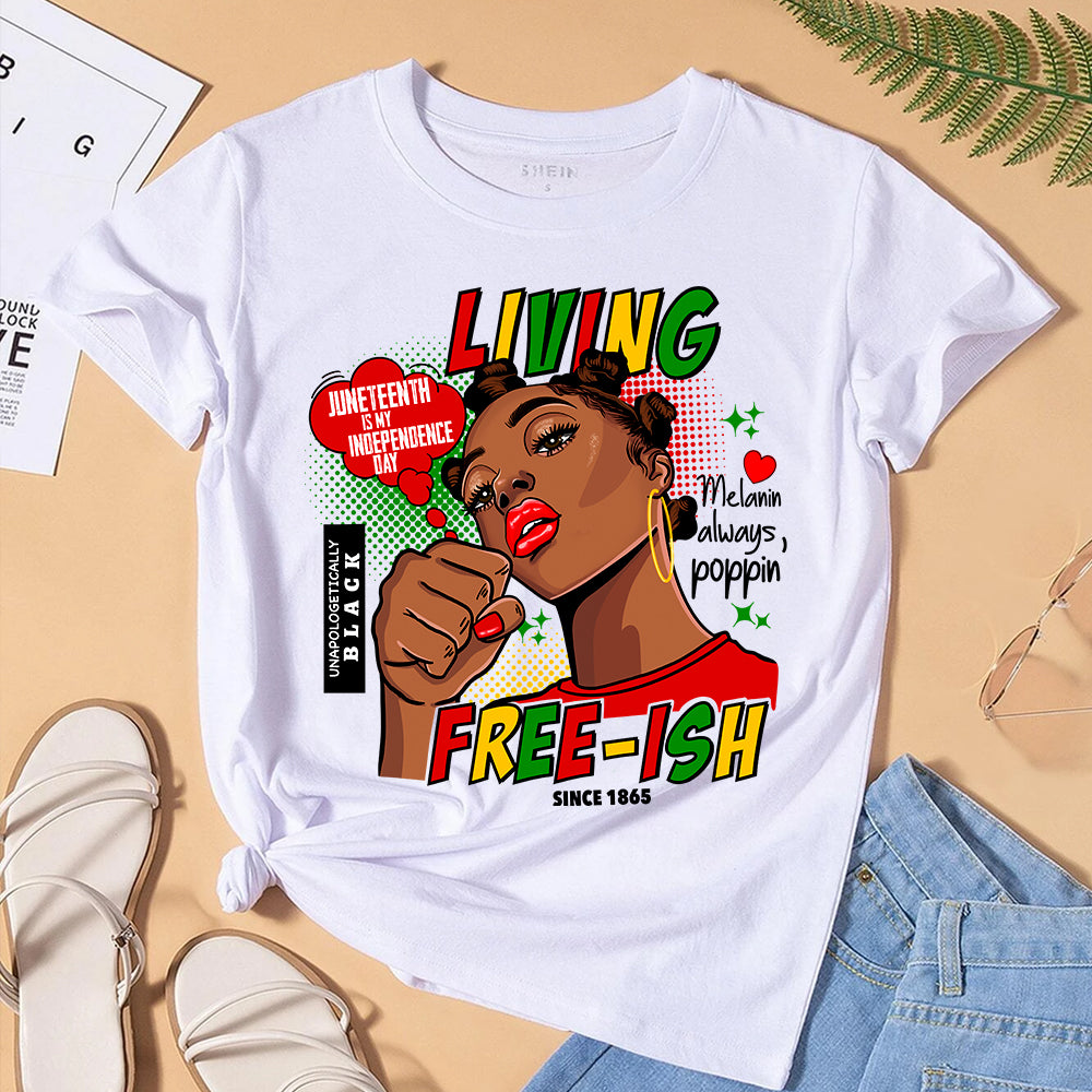 Living Freeish Girl DTF Transfer