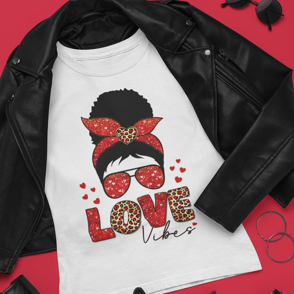 Love Vibes Afro Bun DTF Transfer