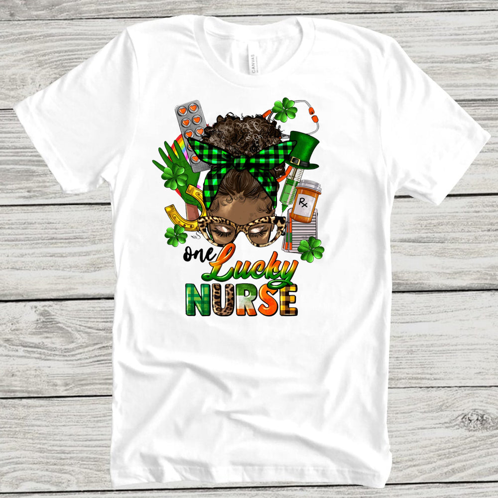 One Lucky Nurse Afro Bun DTF Transfer