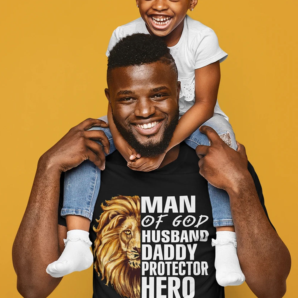 Lion Man of God DTF Transfer - white