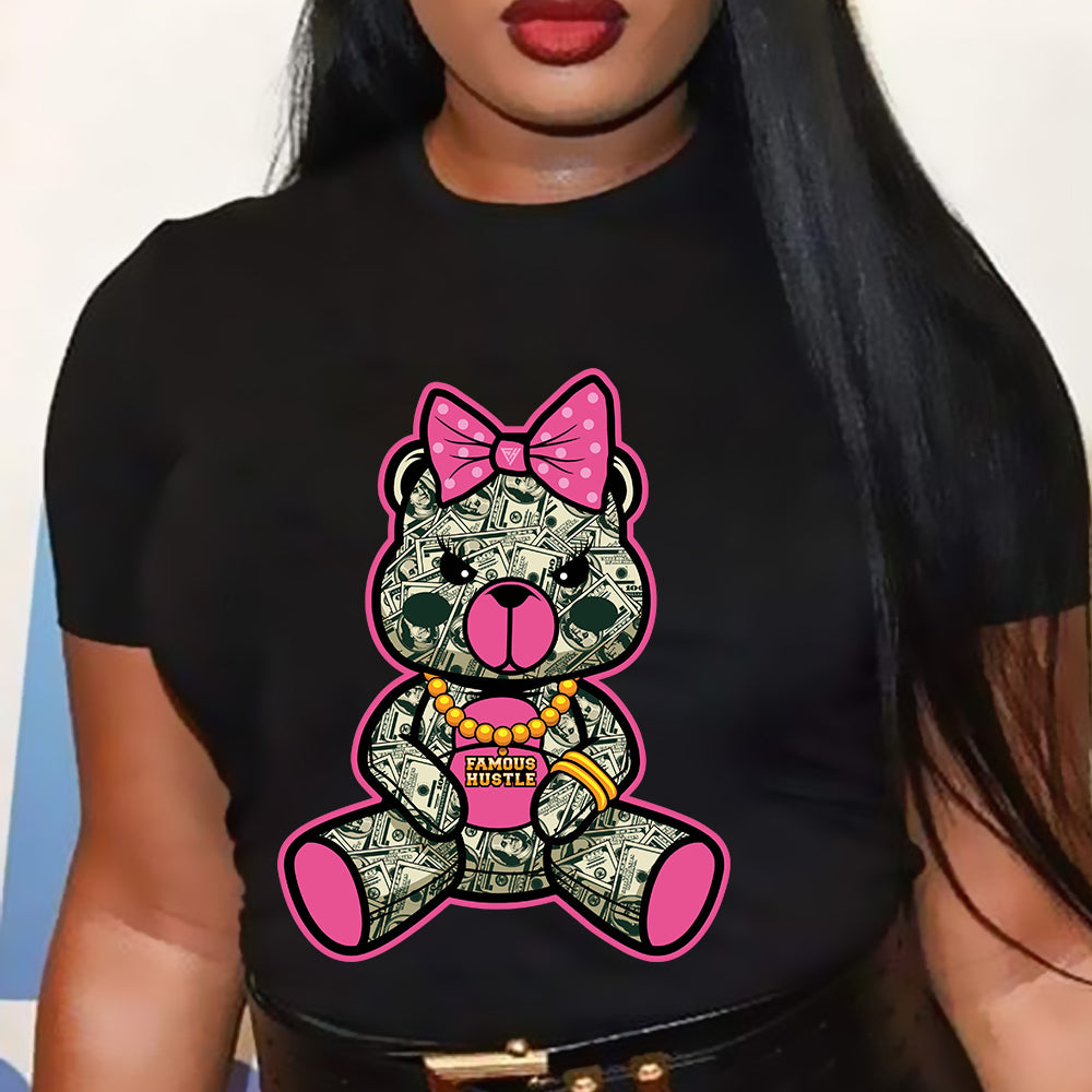 She Rich Pink Bear DTF Transfer