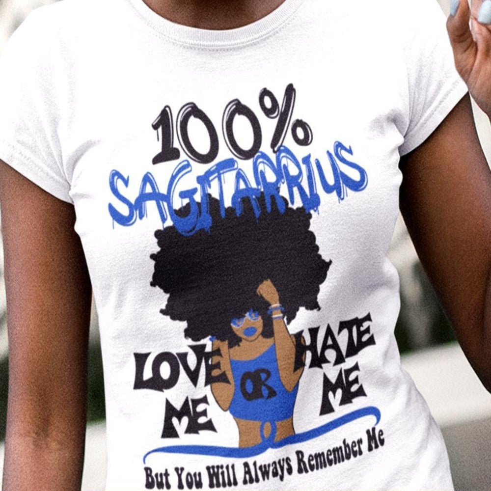 100% Sagittarius DTF Transfer - blue