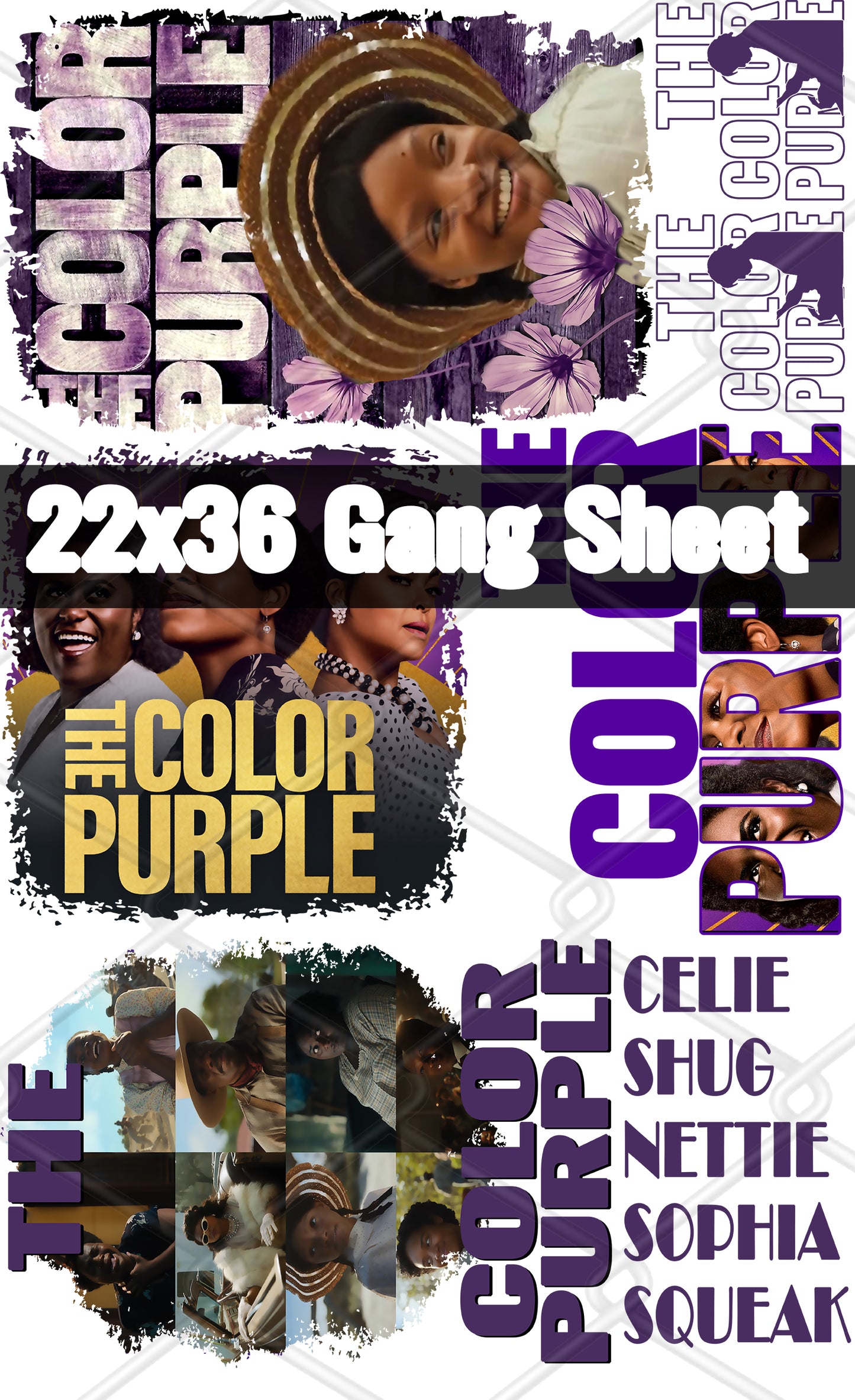 The Color Purple DTF Gang Sheet