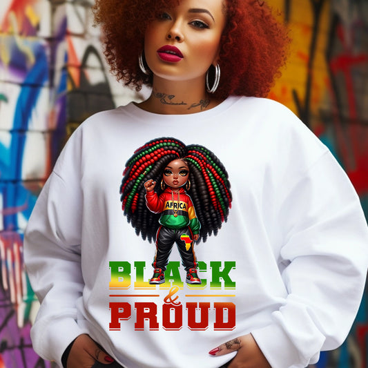 Black & Proud Black History Africa DTF Transfer