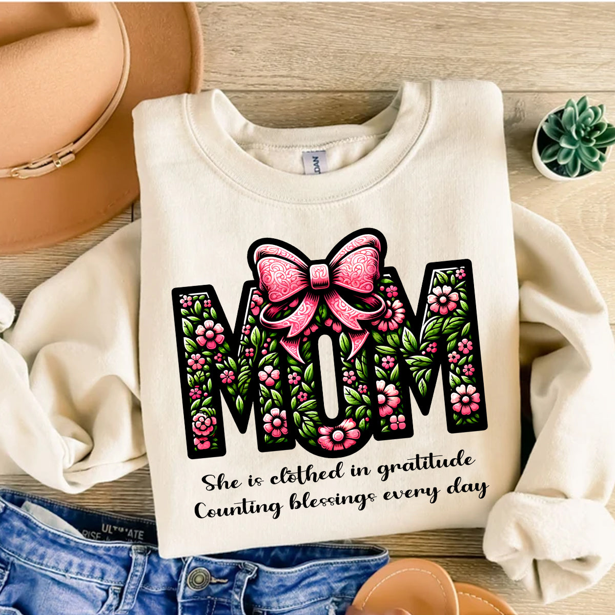 Mom She is Clothed in Gratitude DTF Transfer