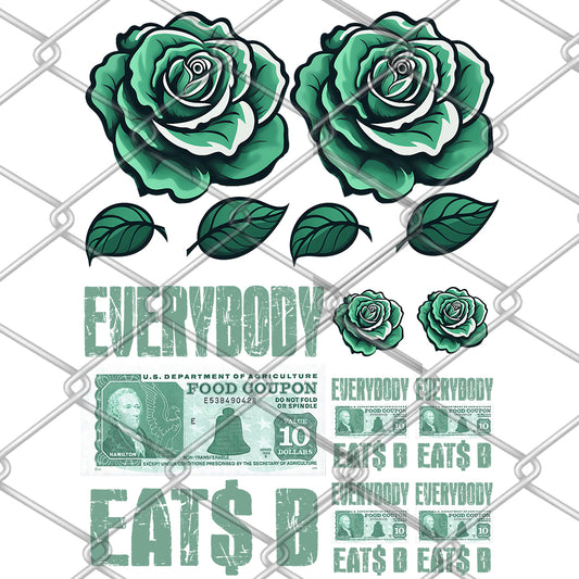 Everybody Eats B Green Rose DTF Transfer Kit