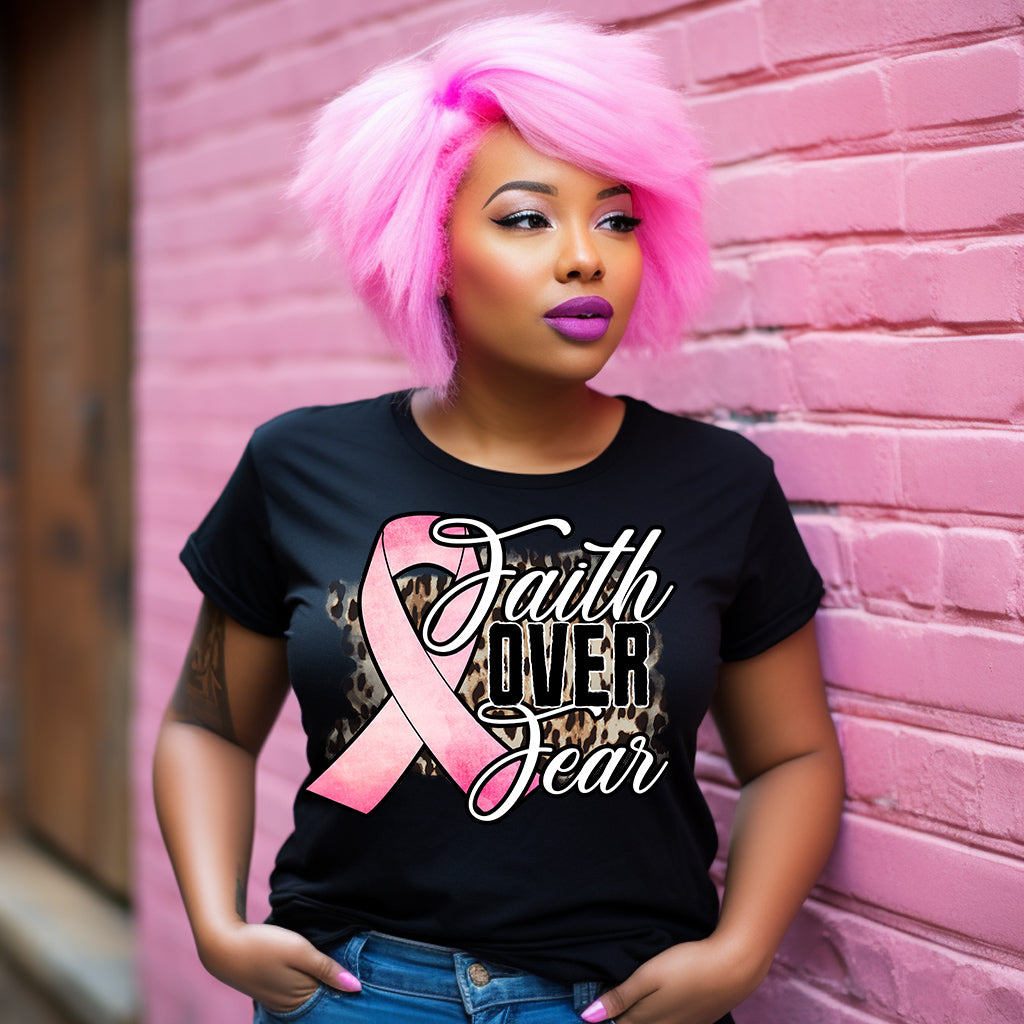 Faith Over Fear Breast Cancer DTF Transfer