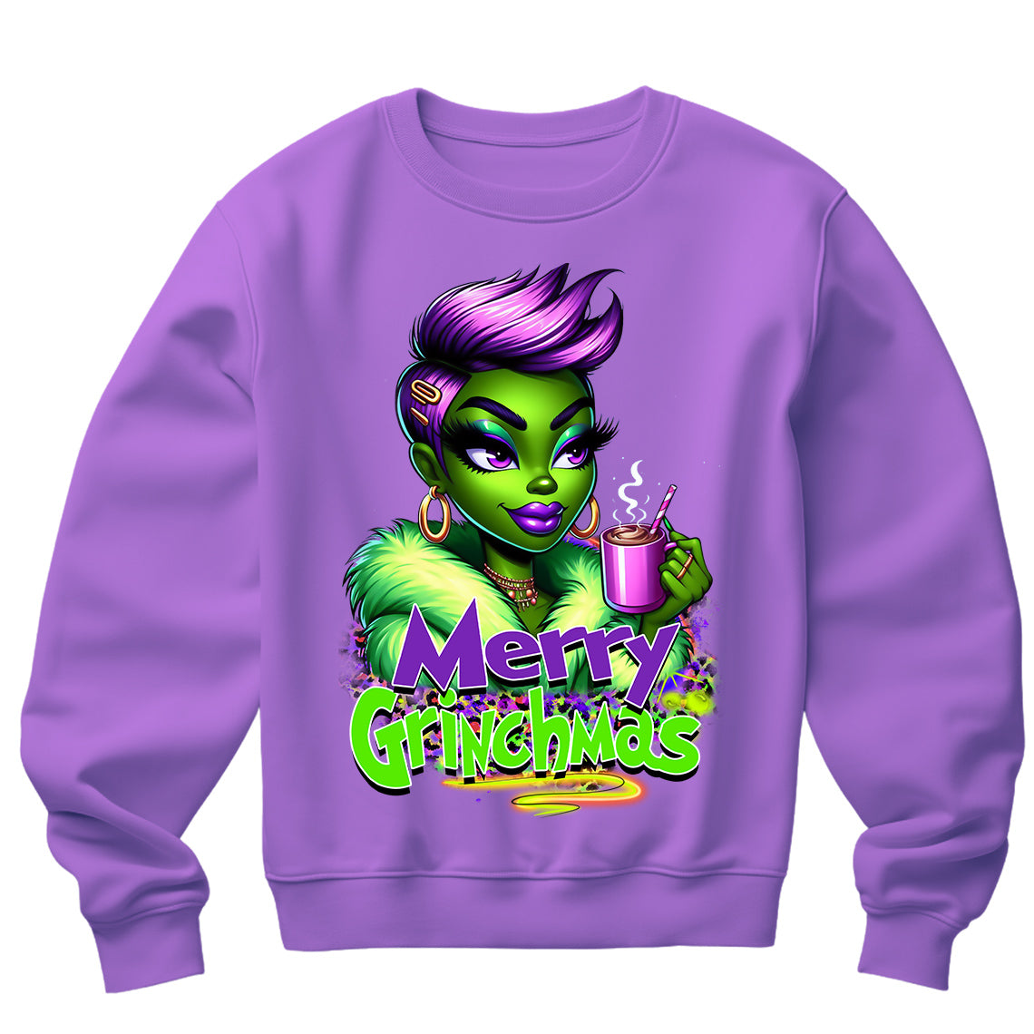 Merry Grinchmas Girl Purple DTF Transfer