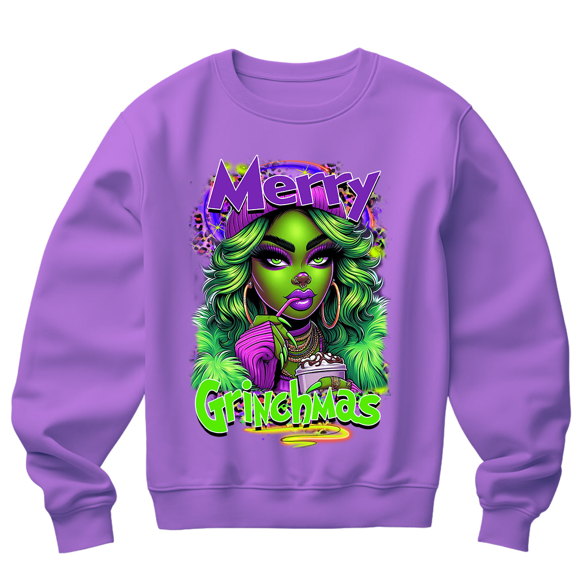 Merry Grinchmas Girl Purple DTF Transfer