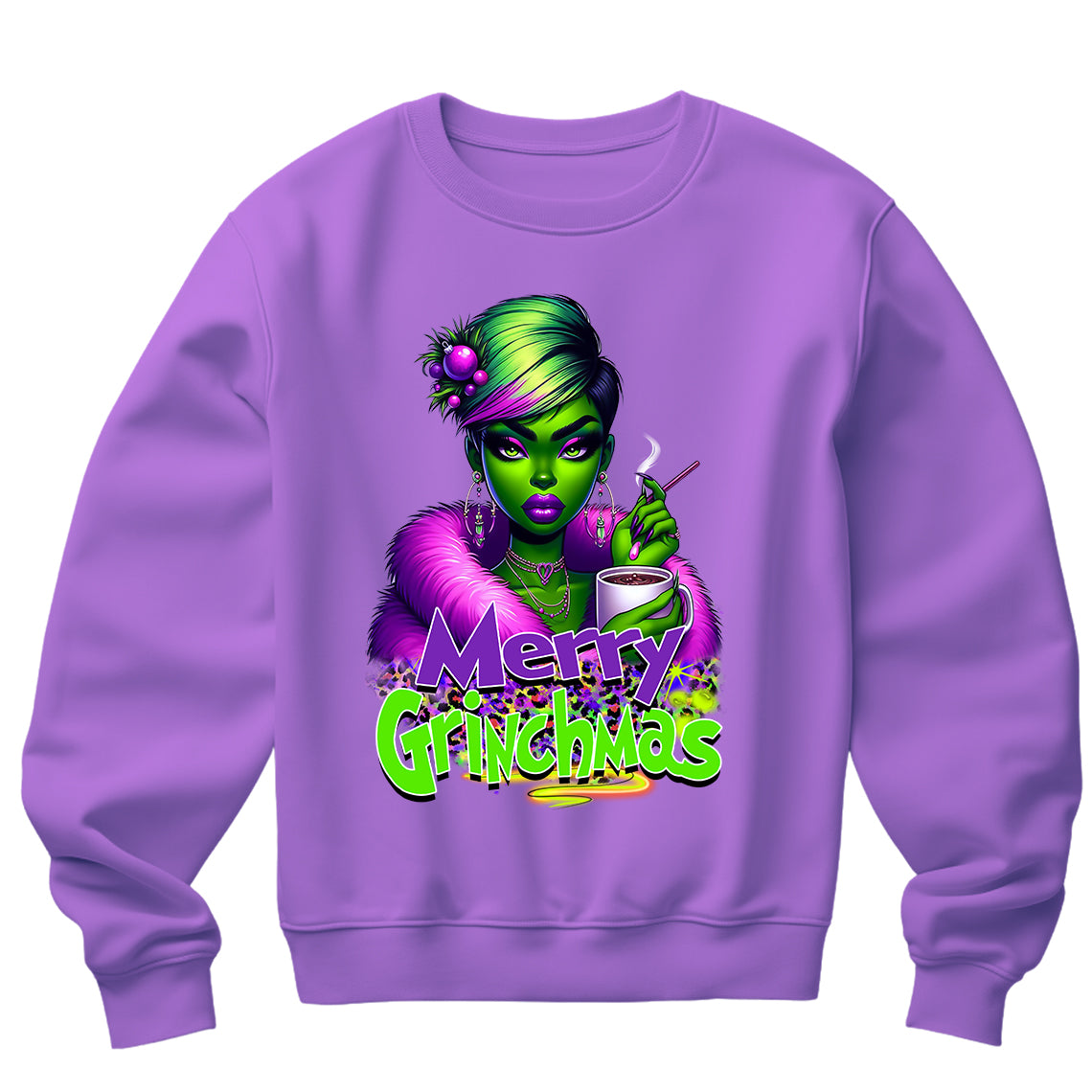 Merry Grinchmas Girl Purple DTF Transfer