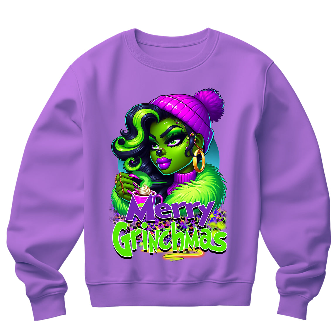 Merry Grinchmas Girl Purple DTF Transfer