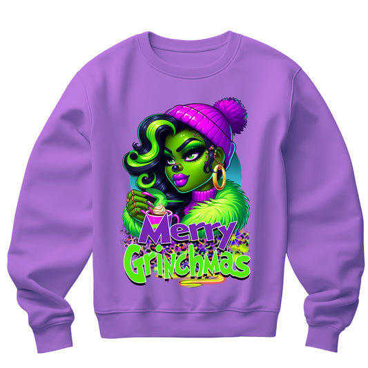 Merry Grinchmas Girl Purple DTF Transfer