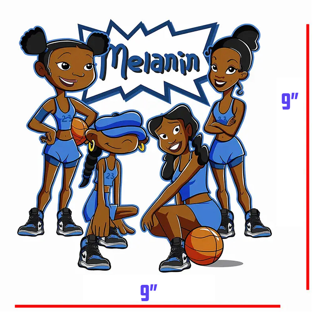 Melanin Girls DTF Transfer - blue