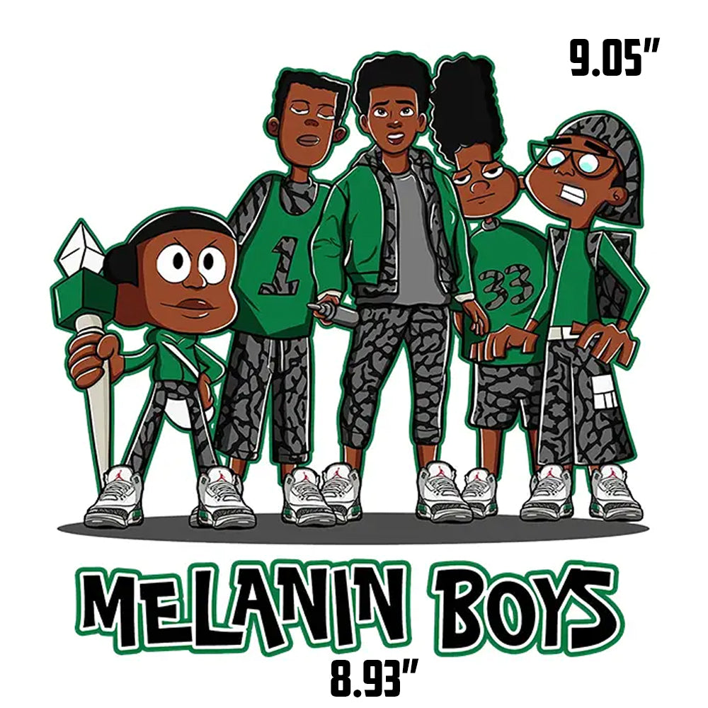 Melanin Boys DTF Transfer - green