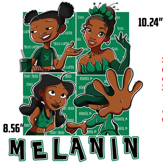 Melanin Princess DTF Transfer - green