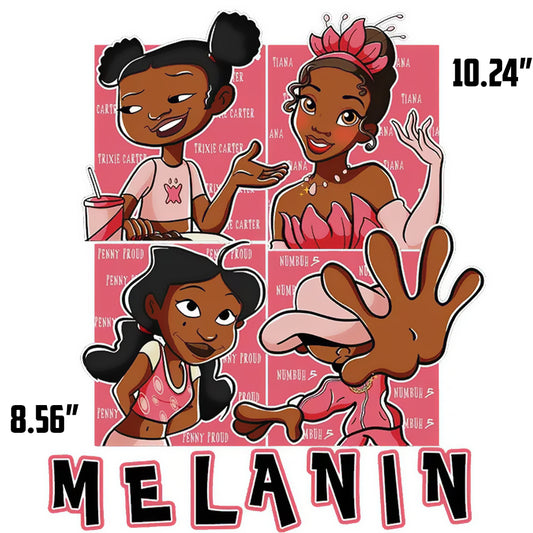 Melanin Princess DTF Transfer - pink