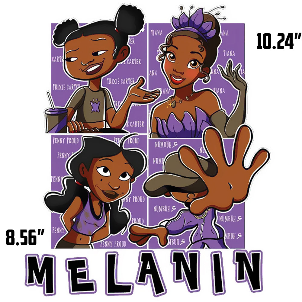 Melanin Princess DTF Transfer - purple