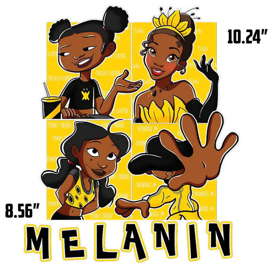 Melanin Princess DTF Transfer - yellow