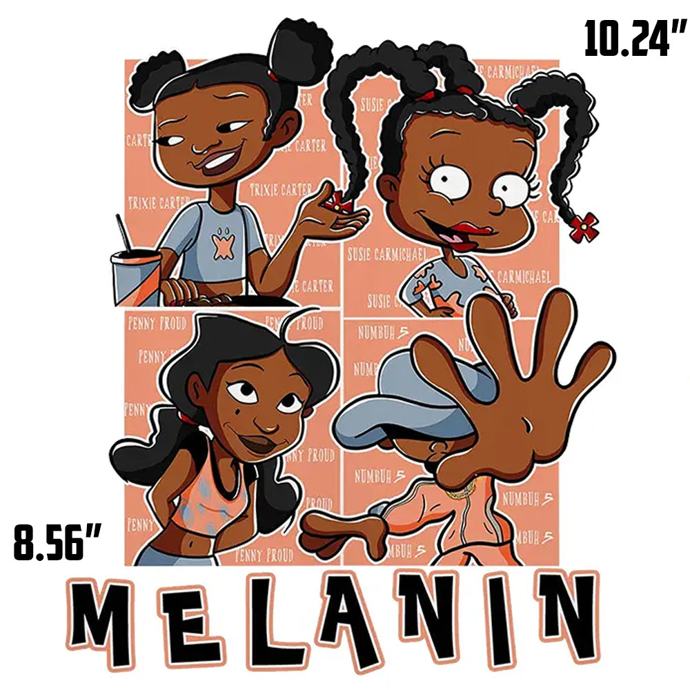 Melanin Girls DTF Transfer - peach