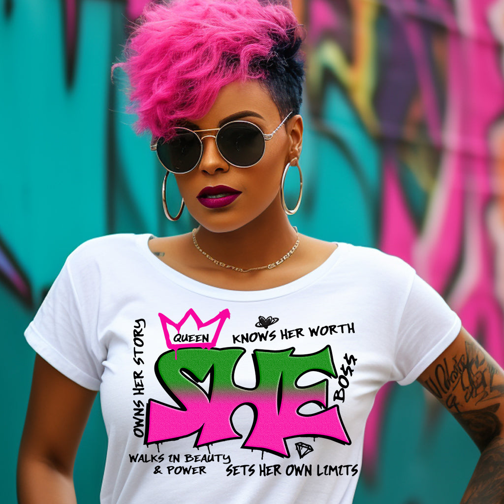 SHE Graffiti Motivation DTF Transfer