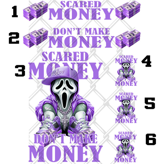 Scared Money Ghost Purple DTF Transfer Kit
