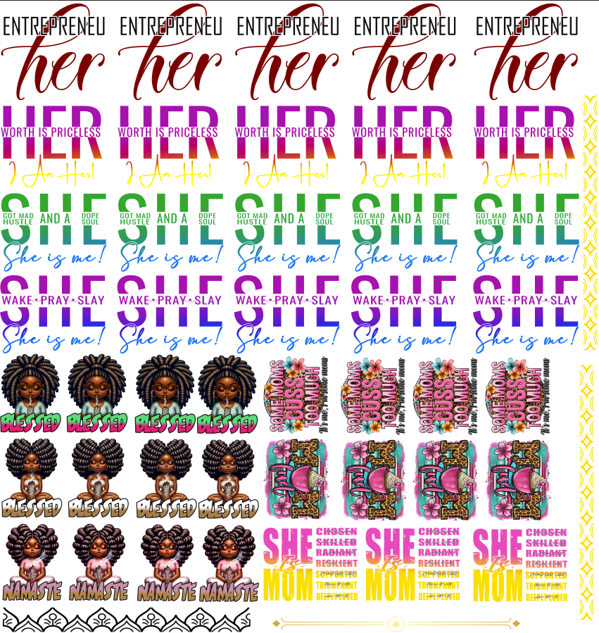 HER UV DTF Stickers - 22.8x24 Gang Sheet