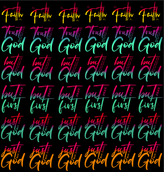 Faith Based UV DTF Stickers - 22.8x24