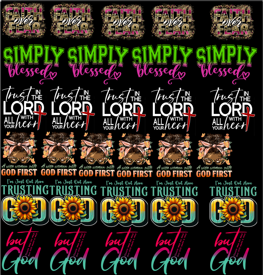 Simply Blessed UV DTF Stickers - 22.8x24