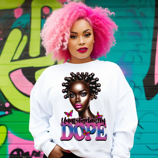 Unapologetically Dope Woman Bantu Knots DTF Transfer