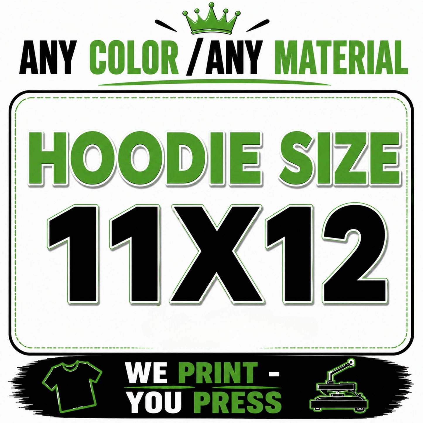 Custom Hoodie Size DTF Transfer - 11x12