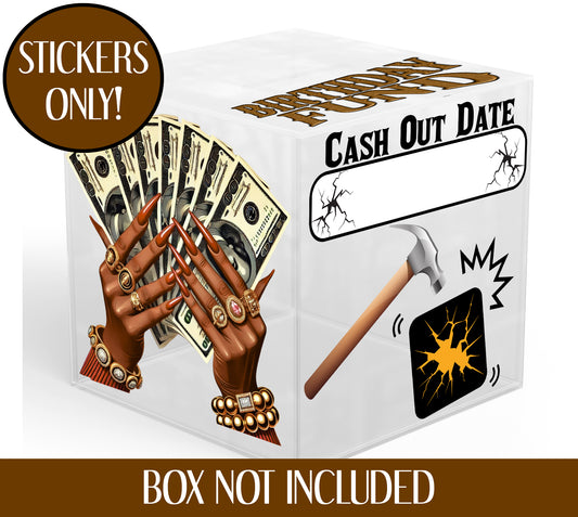 Money Move Womans Hand Smash Box UV DTF Stickers - 22x24